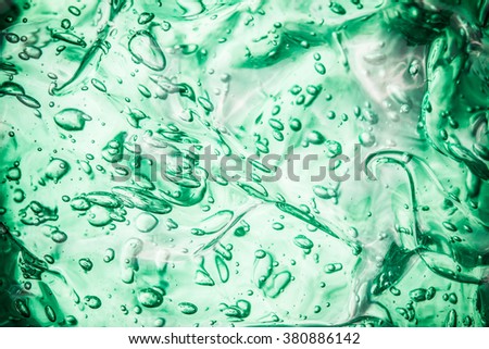 Green bubble water gel background.