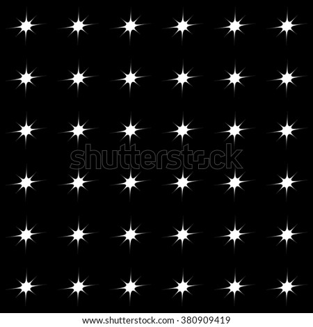 Abstract repeatable stars background, pattern. Monochrome vector texture.