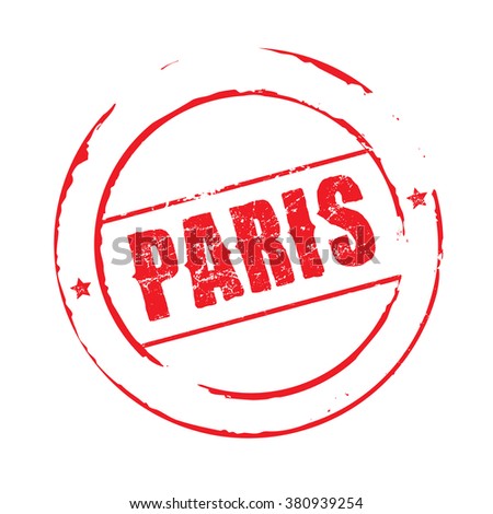 Red vector grunge stamp PARIS