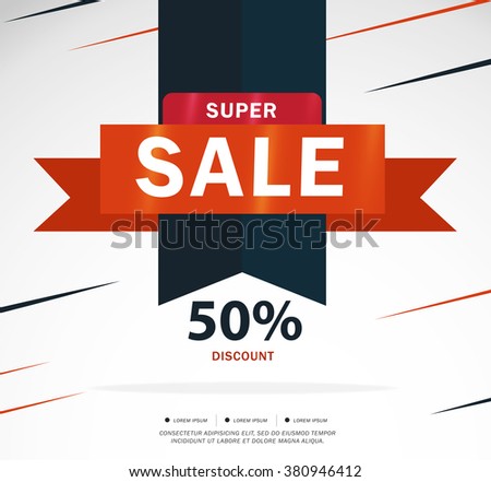 Super Sale and special offer. 50% off. Vector illustration.Theme colorful.