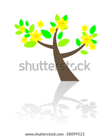 abstract design tree and flower illustration