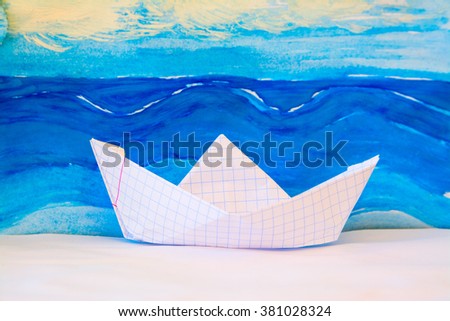 paper boat picture sea