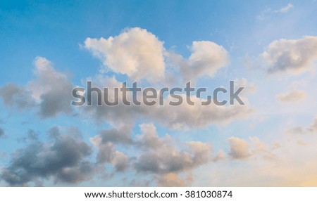 image of  blue sky and white clouds on day time for background usage.