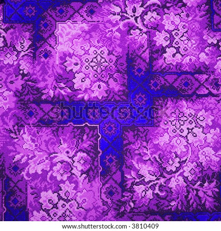 The patch of the blue-purple carpet with slight 3D optical illusion (visible if one looks into the middle of the image). Shot in Ukraine
