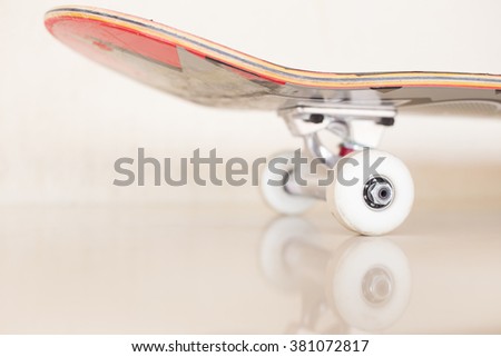 Skateboard with reflection