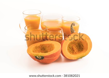 pumpkin juice on white background