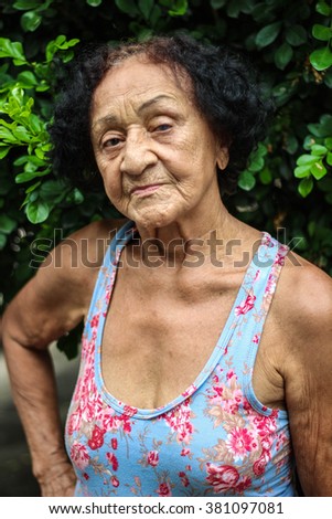 Portrait of old brazilian woman