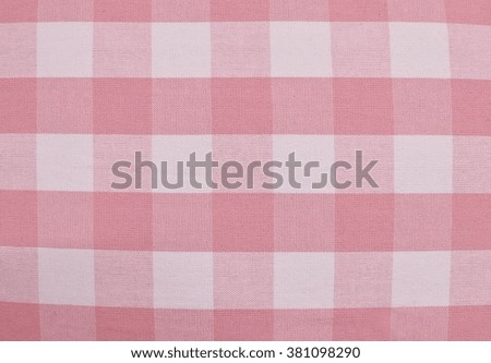 Fabric Texture, Close Up of Pink and White Lumberjack Plaid Towel or Napkin Pattern Background.