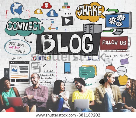 Blog Social Media Networking Content Blogging Concept Royalty-Free Stock Photo #381189202