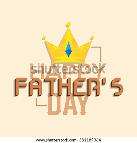Isolated banner with text and a crown for father's day