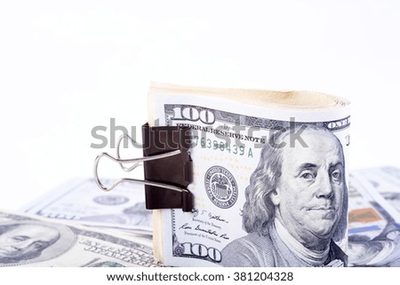 pictures of dollar banknotes on a white background