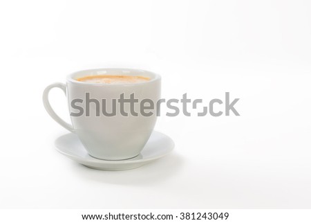 cup of coffee on a white background Royalty-Free Stock Photo #381243049