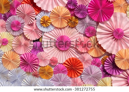 circle shape of origami colorful papers for Background texture