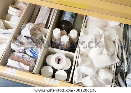 Drawer of medical supplies