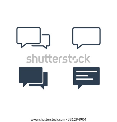 Speech bubble icons isolated on white background. Graphic vector speech bubble icons ai objects. EPS Drawing collection of user interface buttons for website.