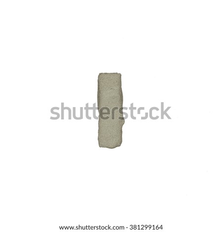 The I letter cement texture with clipping path