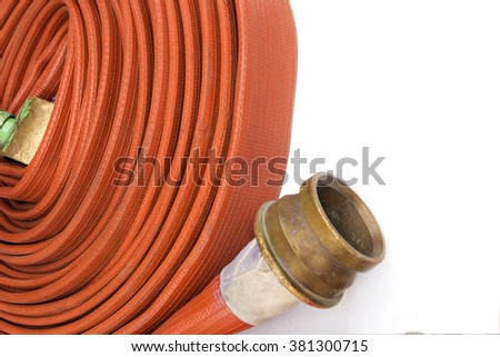 firefighter hose isolated on the white background