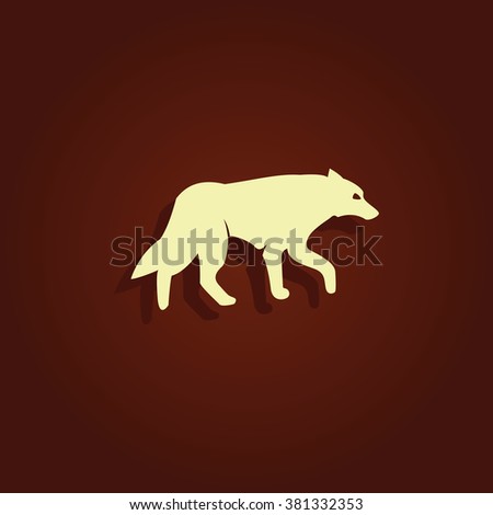 Wolf silhouette. Flat illustration.