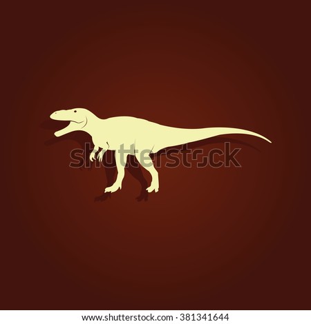 Dinosaur Rex silhouette. Flat icon.