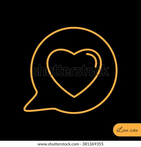 Line icon- Heart in speech bubble