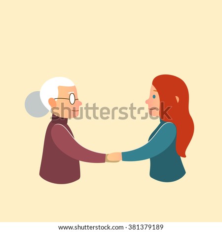 mothers Day daughter or granddaughter with mother grandmother March 8 postcard