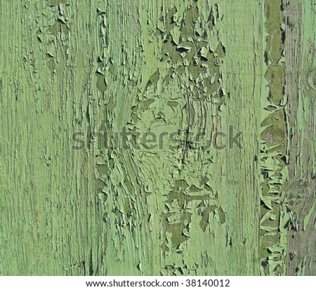 Wooden fence painted in green color
