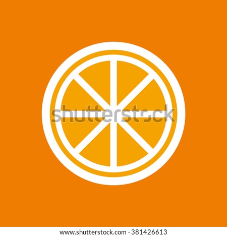 Orange on a colored background, vector illustration for food and beverage advertising, web design, print, package design, etc.