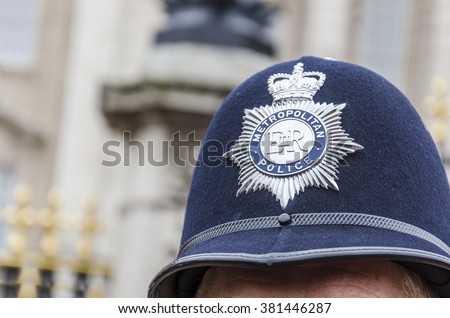 London Police Hat Badge, closeup