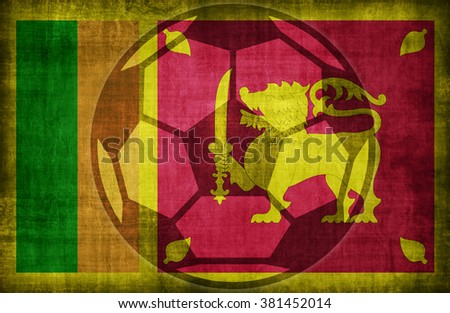 football symbol on Sri Lanka flag pattern,retro vintage style