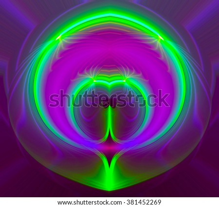 Colorful stripes of laser light into a heart shape in a circle of art to communicate love in many forms, several significant multi imagination It can be used for wallpaper, screen smart phones