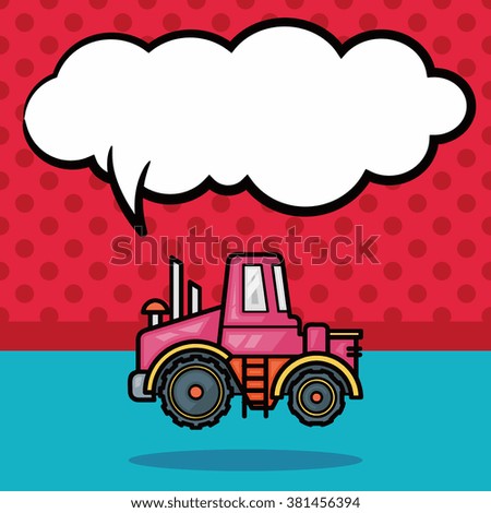 truck doodle, speech bubble