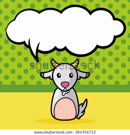 Chinese Zodiac goat doodle, speech bubble