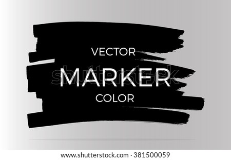 Vector dark stripes drawn with markers. Elements for design and background