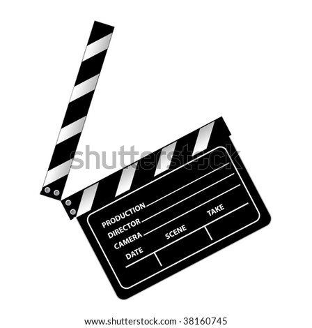 Clapper board on a white background