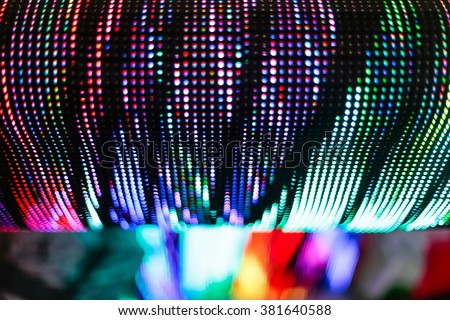 Bright colored curved LED smd wall with corner - close up background