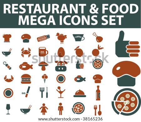 mega food icons. vector