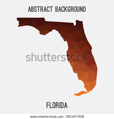 Florida state map in geometric polygonal style.Abstract tessellation,modern design background. Vector illustration EPS8