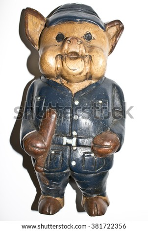 Police Toy Pig Figure