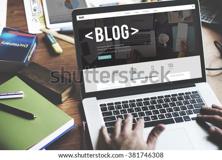 Blog Blogging Homepage Social Media Network Concept Royalty-Free Stock Photo #381746308