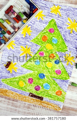 colorful drawing: Christmas tree