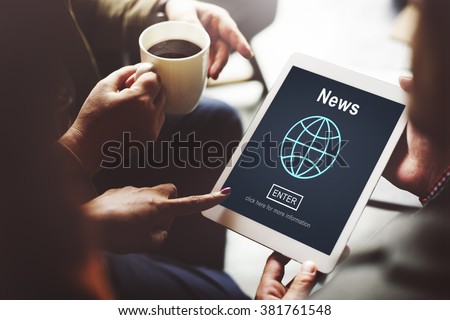 News Report Broadcast Information Update Concept Royalty-Free Stock Photo #381761548