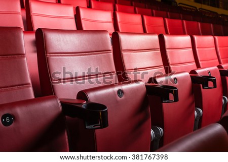 Empty Red Concert Chairs