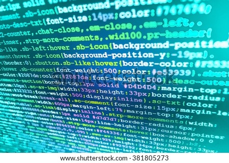  Website codes on computer monitor. Programming code abstract screen of software developer. Software development. (Code is my own property there is no risk of copyright violations)
