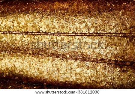 Texture of the gold leaf, Gold background, Picture from Buddha image