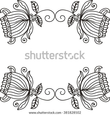 Floral nature pattern frame vector illustration