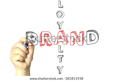 Hand with marker writing : Brand Loyalty