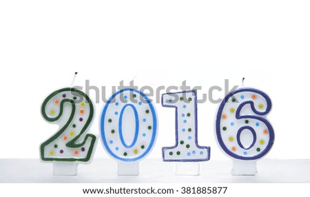 candles 2016 numbers new year isolated on white background 
