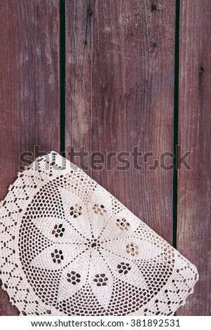 lace on wooden background
