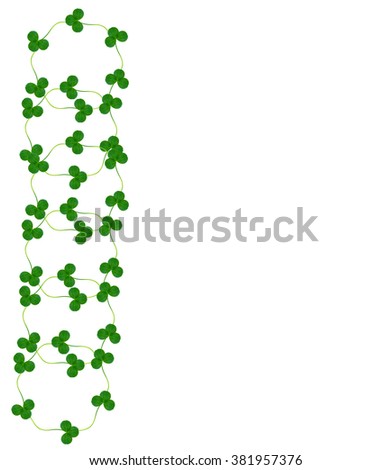 Green clover leaves on a background summer landscape. St.Patrick 's Day