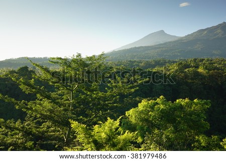 View on Rinjani volcano in Lombok, Indonesia